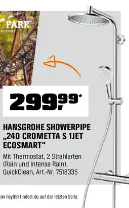 OBI HANSGROHE SHOWERPIPE ,,240 CROMETTA S 1JET ECOSMART" Angebot