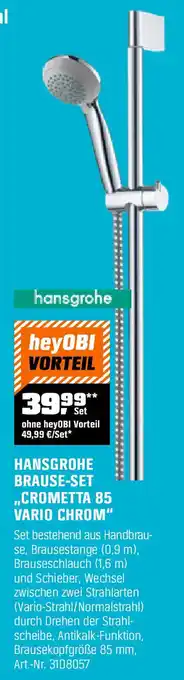 OBI HANSGROHE BRAUSE-SET ,,CROMETTA 85 VARIO CHROM" Angebot