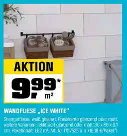 OBI WANDFLIESE ,,ICE WHITE" Angebot