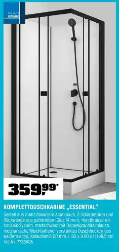OBI KOMPLETTDUSCHKABINE ,,ESSENTIAL" Angebot