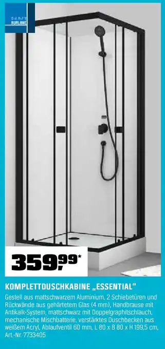 OBI KOMPLETTDUSCHKABINE ,,ESSENTIAL" Angebot