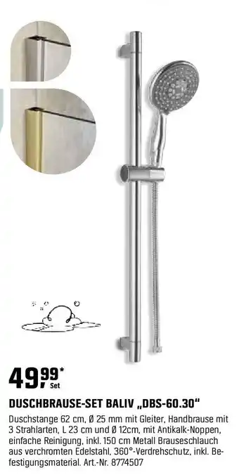 OBI DUSCHBRAUSE-SET BALIV,,DBS-60.30" Angebot