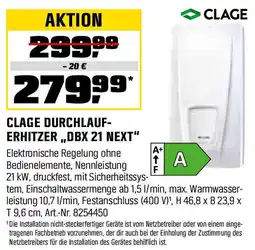 OBI CLAGE DURCHLAUF- ERHITZER,,DBX 21 NEXT" Angebot