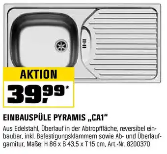 OBI EINBAUSPÜLE PYRAMIS „,CA1" Angebot
