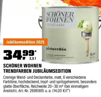 OBI SCHÖNER WOHNEN TRENDFARBEN JUBILÄUMSEDITION Angebot