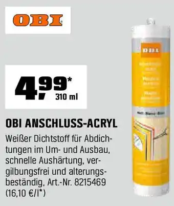 OBI OBI ANSCHLUSS-ACRYL Angebot