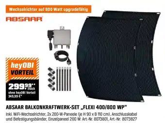 OBI ABSAAR BALKONKRAFTWERK-SET „FLEXI 400/800 WP" Angebot