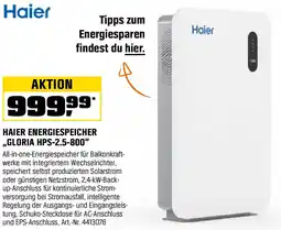 OBI HAIER ENERGIESPEICHER ,,GLORIA HPS-2.5-800" Angebot