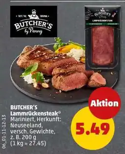 PENNY BUTCHER'S Lammrückensteak Angebot