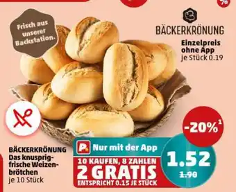 PENNY BÄCKERKRÖNUNG Das knusprig-frische Weizenbrötchen Angebot