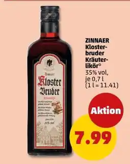 PENNY Zinnaer Klosterbruder Kräuterlikör Angebot