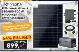 Norma Balkonkraftwerk 830/600-800 W mit ANKER Batteriespeicher Angebot