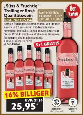 Norma „Süss & Fruchtig“ Trollinger Rosé Qualitätswein Angebot