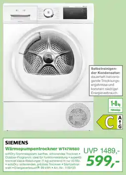 EP SIEMENS Wärmepumpentrockner WT47W680 Angebot