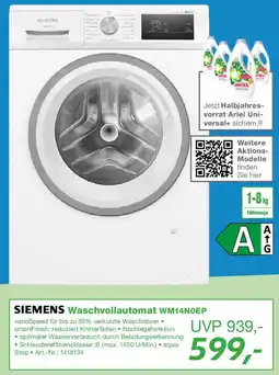 EP SIEMENS Waschvollautomat WM14N0EP Angebot