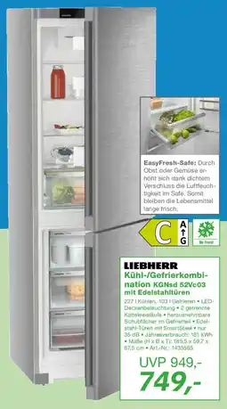 EP LIEBHERR Kühl-/Gefrierkombination KGNsd 52Vc03 mit Edelstahltüren Angebot