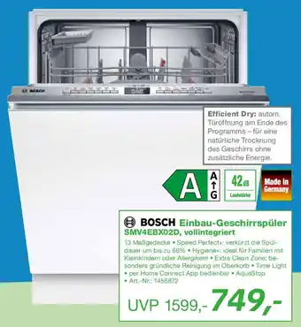 EP BOSCH Einbau-Geschirrspüler SMV4EBX02D, vollintegriert Angebot