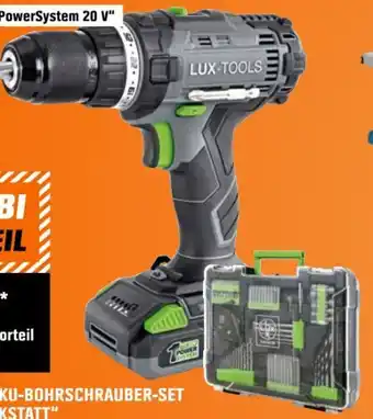 OBI Lux-Tools Akku-Bohrschrauber-Set Mobile Werkstatt Angebot