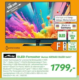 EP Metz OLED-Fernseher Aurus 42FA63 OLED twin Angebot