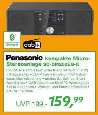 EP Panasonic kompakte Micro-Stereoanlage SC-DM202EG-K Angebot