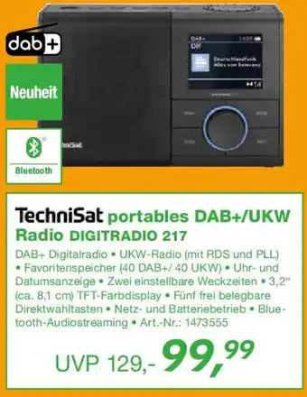 EP TechniSat portables DAB+/UKW Radio DIGITRADIO 217 Angebot