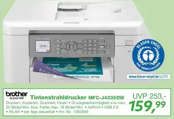 EP brother Tintenstrahldrucker MFC-J4335DW Angebot
