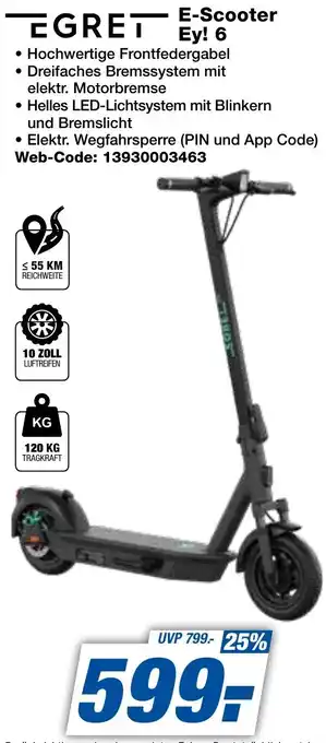 expert Techno Land EGRET E-Scooter Ey! 6 Angebot