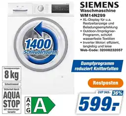 expert Techno Land SIEMENS Waschmaschine WM14N299 Angebot