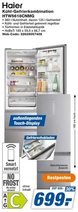 expert Techno Land Haier Kühl-Gefrierkombination HTW5618CNMG Angebot