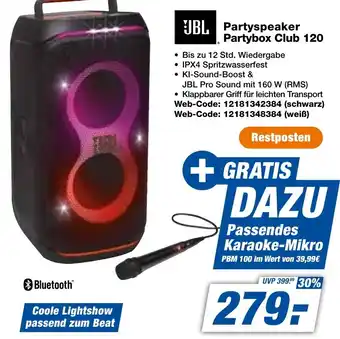 expert Techno Land JBL Partyspeaker Partybox Club 120 Angebot