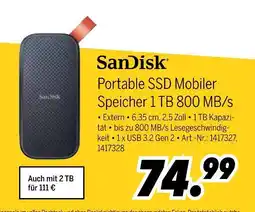 MEDIMAX Sandisk portable ssd mobiler speicher 1 tb 800 mb/s Angebot