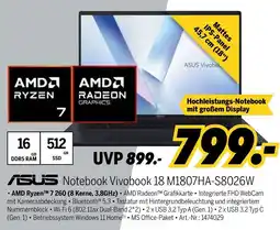 MEDIMAX Asus notebook vivobook 18 m1807ha-s8026w Angebot