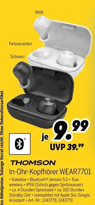 MEDIMAX Thomson in-ohr-kopfhörer wear7701 Angebot