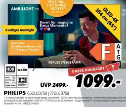MEDIMAX Philips ambilight tv oled-4k 164 cm (65) Angebot
