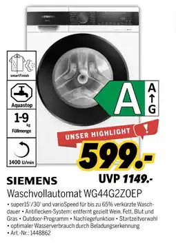 MEDIMAX Siemens waschvollautomat wg44g2z0ep Angebot