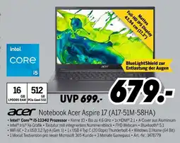 MEDIMAX Acer notebook acer aspire 17 (a17-51m-58ha) Angebot