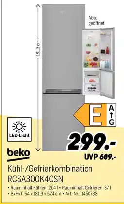 MEDIMAX Beko kühl-/gefrierkombination rcsa300k40sn Angebot