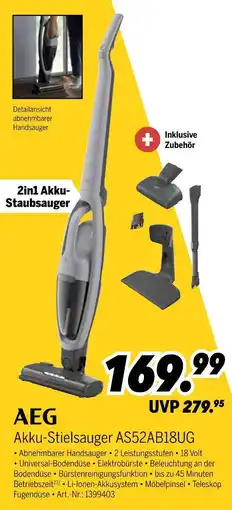 MEDIMAX Aeg akku-stielsauger as52ab18ug Angebot