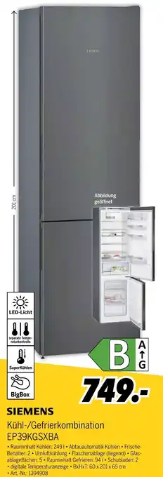 MEDIMAX Siemens kühl-/gefrierkombination ep39kgsxba Angebot