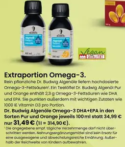 Vitalia Dr. budwig algenöl omega-3 dha+epa pur Angebot
