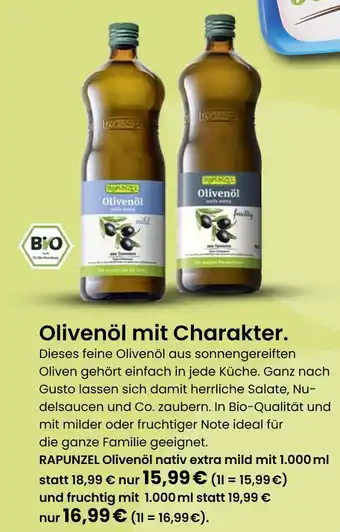 Vitalia Rapunzel olivenöl nativ extra mild Angebot