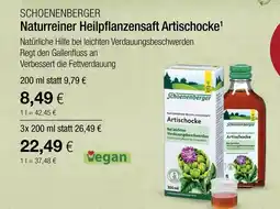 Vitalia Schoenenberger naturreiner heilpflanzensaft artischocke Angebot