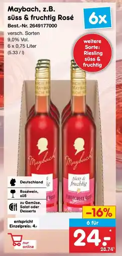 Netto Marken-Discount Maybach süß & fruchtig rosé Angebot