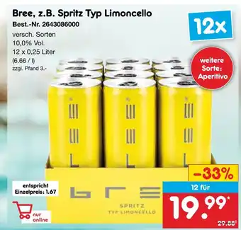 Netto Marken-Discount Bree spritz typ limoncello Angebot