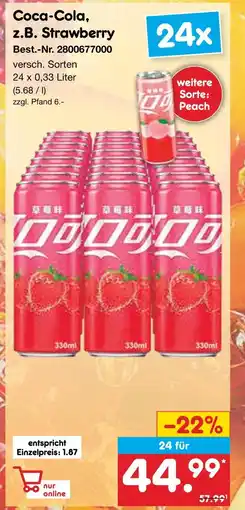 Netto Marken-Discount Coca-cola strawberry Angebot