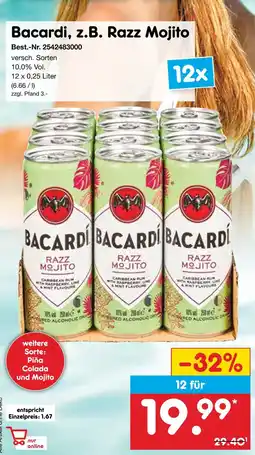 Netto Marken-Discount Bacardi razz mojito Angebot