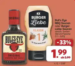 Famila Nord West Bull's Eye BBQ Saucen oder Burger Liebe Saucen Angebot
