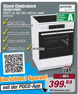 Poco Gorenje stand-elektroherd gecs6c70wpa Angebot