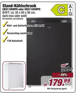 Poco Chiq stand-kühlschrank cks110cbpo oder cks110cwpo Angebot