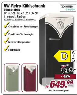 Poco Gorenje vw-retro-kühlschrank obrb615dbk Angebot